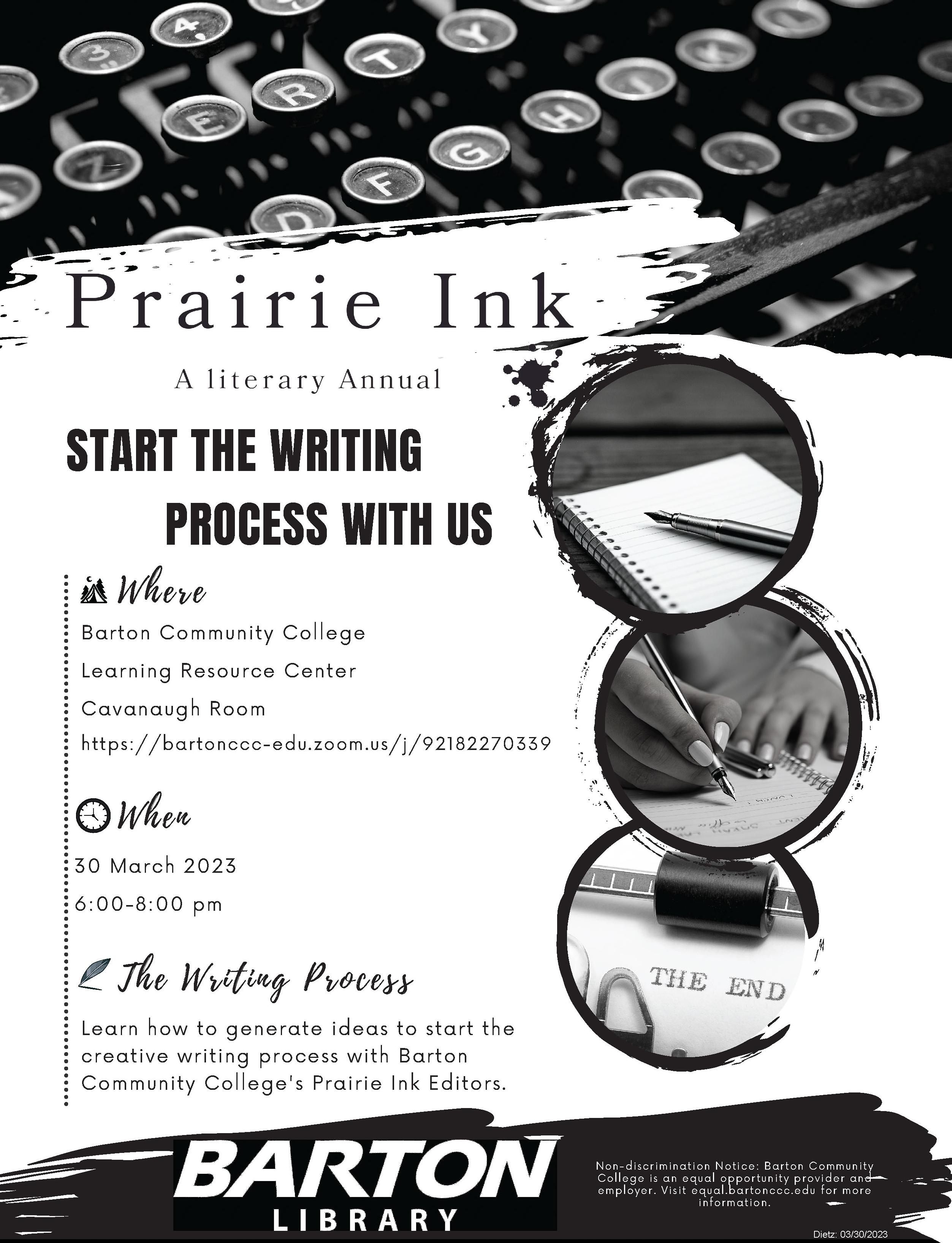 flier with typewriter on it