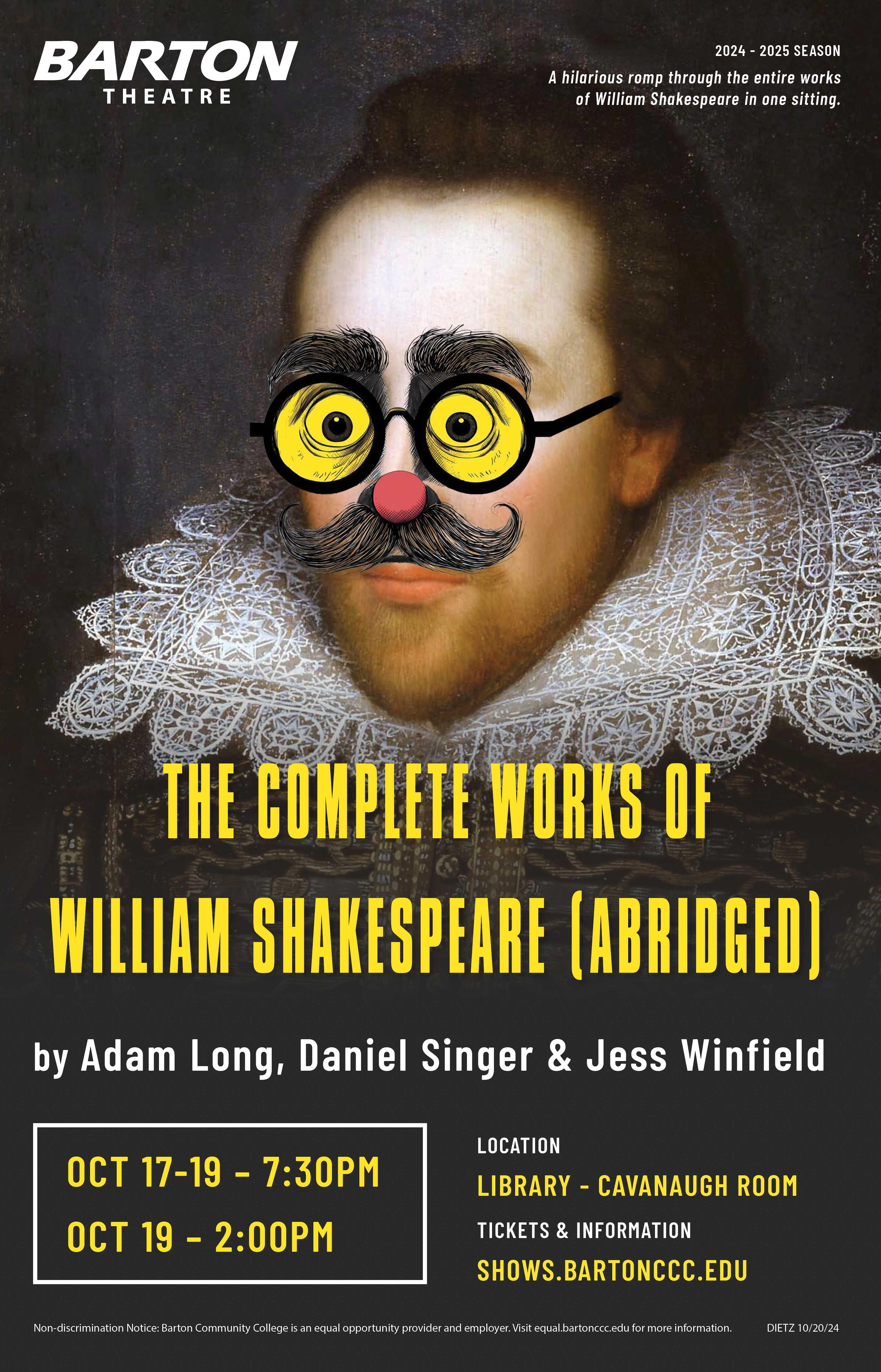 picture of shakespeare with silly glasses on